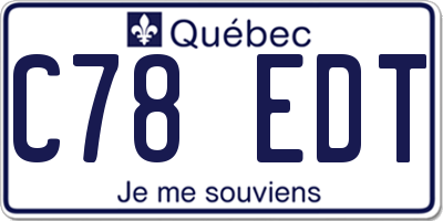 QC license plate C78EDT