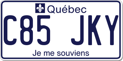 QC license plate C85JKY