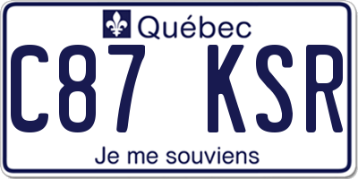 QC license plate C87KSR