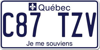 QC license plate C87TZV