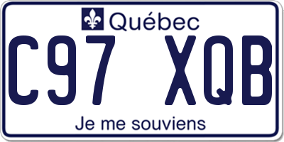 QC license plate C97XQB