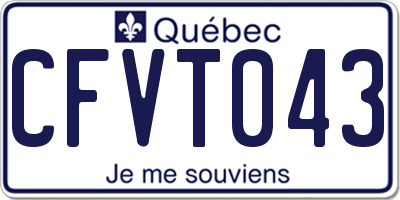 QC license plate CFVT043