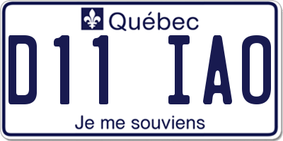 QC license plate D11IAO