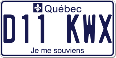 QC license plate D11KWX