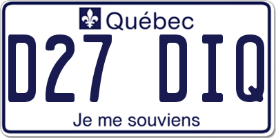 QC license plate D27DIQ