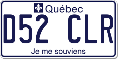 QC license plate D52CLR