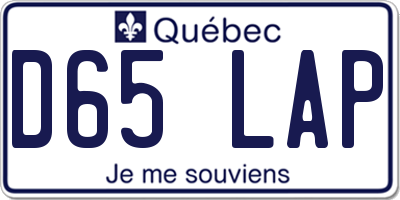 QC license plate D65LAP
