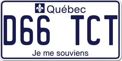 QC license plate D66TCT