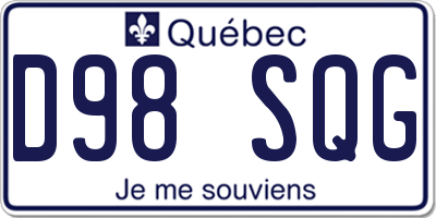 QC license plate D98SQG