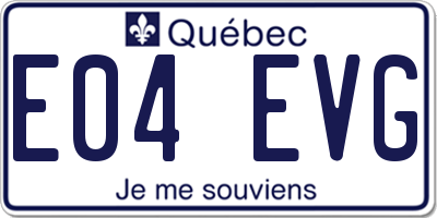 QC license plate E04EVG