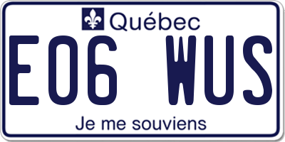QC license plate E06WUS