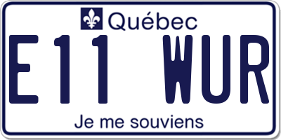 QC license plate E11WUR