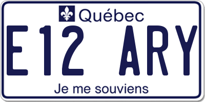 QC license plate E12ARY