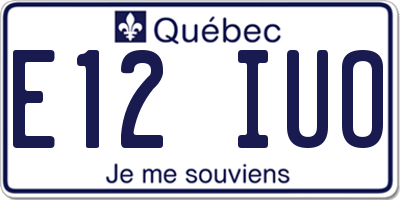 QC license plate E12IUO