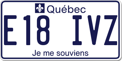 QC license plate E18IVZ