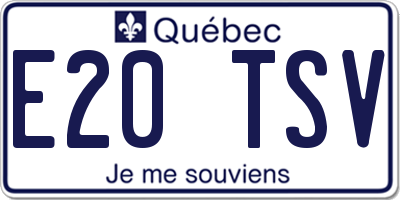 QC license plate E20TSV
