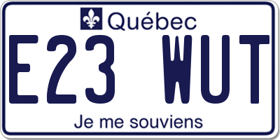 QC license plate E23WUT