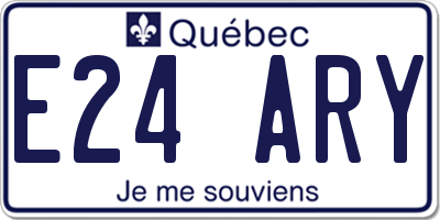 QC license plate E24ARY