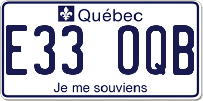 QC license plate E33OQB
