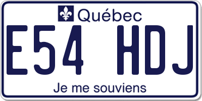 QC license plate E54HDJ