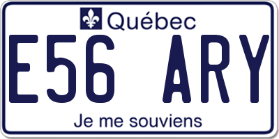 QC license plate E56ARY