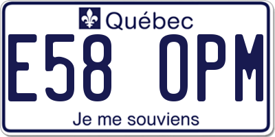 QC license plate E58OPM