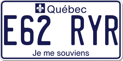 QC license plate E62RYR