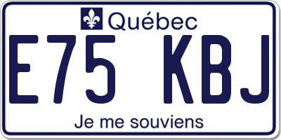QC license plate E75KBJ