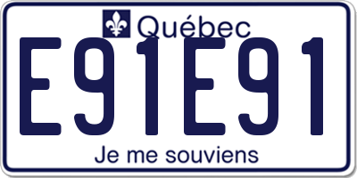 QC license plate E91E91
