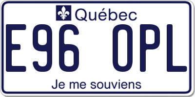 QC license plate E96OPL