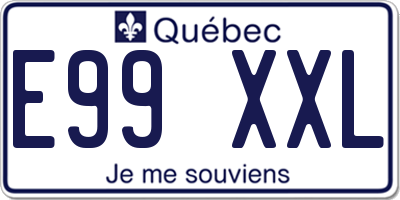 QC license plate E99XXL