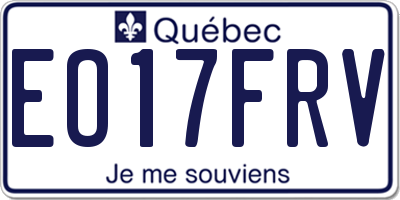 QC license plate EO17FRV