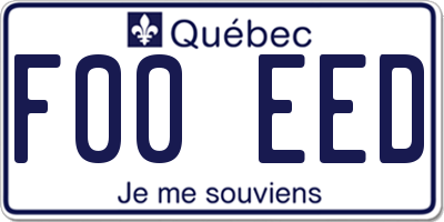 QC license plate F00EED