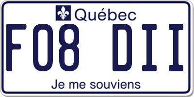 QC license plate F08DII