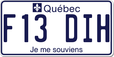 QC license plate F13DIH