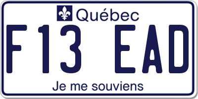 QC license plate F13EAD