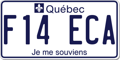 QC license plate F14ECA