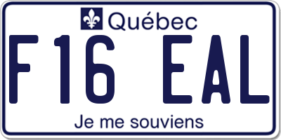 QC license plate F16EAL
