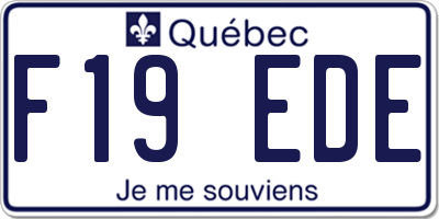 QC license plate F19EDE