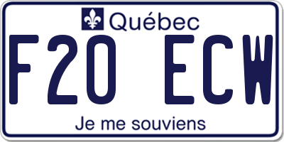 QC license plate F20ECW