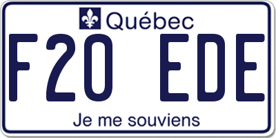 QC license plate F20EDE