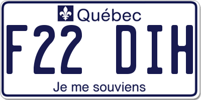 QC license plate F22DIH