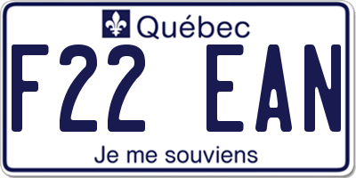 QC license plate F22EAN