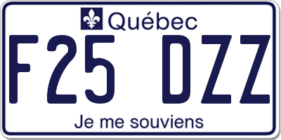 QC license plate F25DZZ