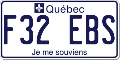 QC license plate F32EBS