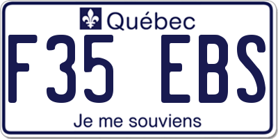 QC license plate F35EBS