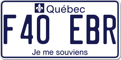 QC license plate F40EBR
