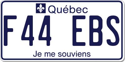 QC license plate F44EBS