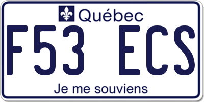 QC license plate F53ECS