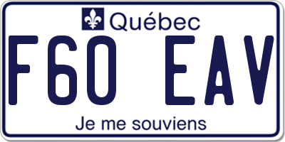 QC license plate F60EAV